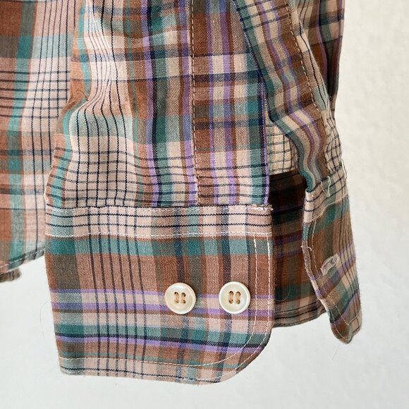 Arrow Brigade Long Sleeve Button Up Plaid Vintage Shirt Large - Picture 7 of 7